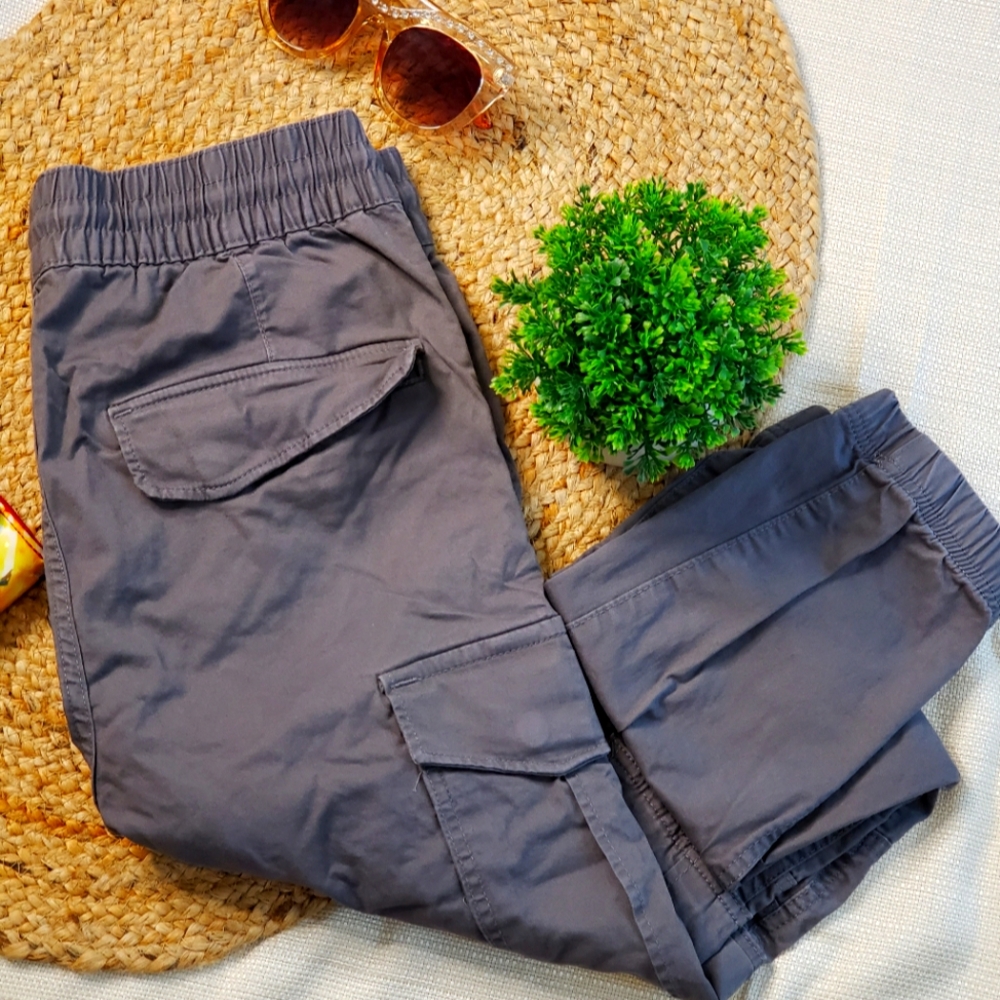 H&M Gray Cargo Pants Casual Cotton Blend